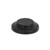 Black plastic M200PLG Banjo pipe plug with a round, low-profile design and smooth finish.