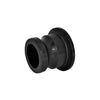 M220A (G) black industrial rubber gasket adapter with a flanged cylindrical design for secure pipe connections.