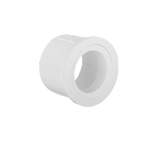 White 2-inch Banjo M221GSA Schedule 80 PVC pipe fitting with a flanged end design.