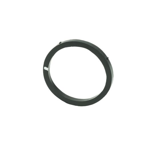 Black circular plastic ring component M222G with a small side notch and mounting tabs on a white background.