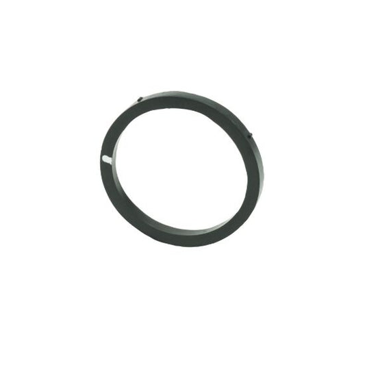 Black circular plastic ring component M222G with a small side notch and mounting tabs on a white background.