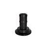 Black plastic M300BRB barbed hose adapter fitting with a wide circular base and ribbed connector neck.