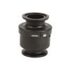 Black MCV200 EPDM rubber check valve with flanged ends for industrial piping systems.