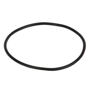 Black circular rubber O-ring seal for industrial machinery and plumbing applications.