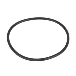 Black circular rubber O-ring seal for industrial machinery maintenance and leak prevention.
