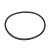 Black circular rubber O-ring seal for industrial machinery maintenance and leak prevention.