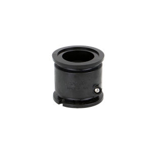 Black Banjo MSW220 manifold flange fitting made of durable plastic with a metal locking pin.