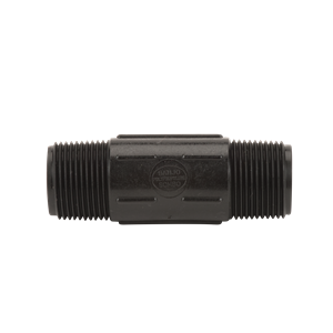 Black NIP125-4 Schedule 80 polypropylene threaded pipe nipple fitting.