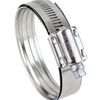 Stainless steel worm gear hose clamp with an adjustable screw mechanism and embossed Ideal branding.