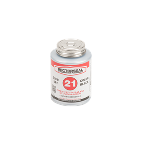 RectorSeal RS21 black slow-dry pipe thread sealant in an 8 fl oz metal can with a screw-top lid.