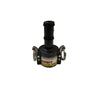 Black SAF100C Safety Camlock coupling with dual stainless steel locking levers and a barbed hose connection end.