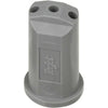 Grey TeeJet SJ3-06-VP spray nozzle with a three-hole tip design and durable plastic construction.