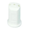 White cylindrical SJ3-08-VP electrical connector with a three-hole top and a sturdy plastic base.
