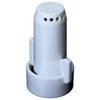 White plastic SJ7A-08-VP spray nozzle with a cylindrical body, side wings, and a multi-hole perforated top cap.