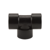 Black TEE300 polypropylene tee pipe fitting with a smooth, durable finish for plumbing and fluid systems.