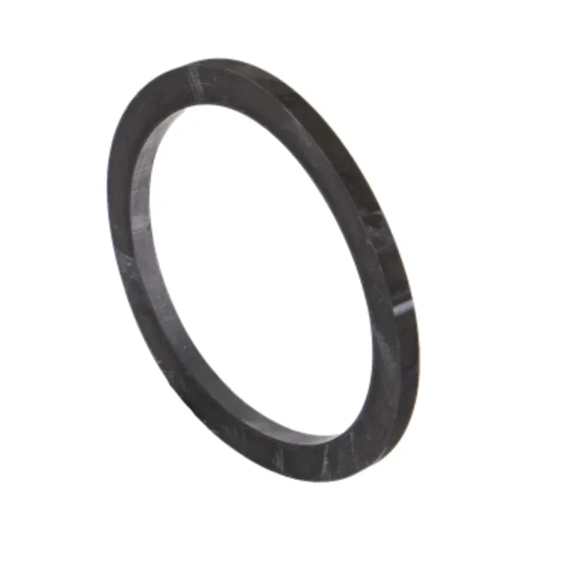 TF300G black circular gasket ring with a smooth, durable plastic finish isolated on a white background.