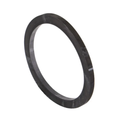 TF300G black circular gasket ring with a smooth, durable plastic finish isolated on a white background.