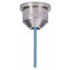 Stainless steel TP0030-SS spray nozzle with a thin, straight blue needle tip for precision industrial application.