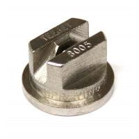 Stainless steel TeeJet TP8005-SS flat fan spray nozzle with a precision-engineered slotted tip design.