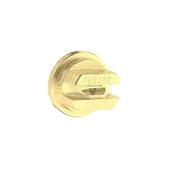 TP8010 brass flat fan spray nozzle tip with a precision-engineered slotted orifice for uniform spray distribution.