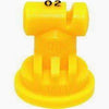 Bright yellow plastic spray nozzle tip with 02 marking and slotted design for agricultural sprayer equipment.