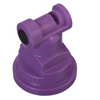 Purple plastic agricultural spray nozzle with 025 flow rate marking and a black ceramic insert tip.