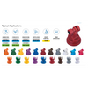 TT11012-VP-CE red plastic spray nozzle with application chart for herbicides, fungicides, insecticides, and fertilizers.