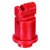 Red TeeJet TTI11004-VP air induction flat spray nozzle made of durable plastic for agricultural spraying.