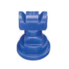 Blue plastic TTJ60-11003VP spray nozzle with a compact, durable design for precise agricultural fluid application.