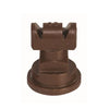 Brown plastic TTJ60-11005VP-CE spray nozzle with a wide fan tip design for agricultural precision spraying.