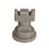 Gray plastic TTJ60-11006VP-CE spray nozzle with a wide base and notched top for agricultural precision spraying.