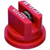 Red XR TeeJet 8004VS flat fan spray nozzle with a durable plastic body and stainless steel insert.