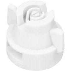 White plastic XRC11008-VS spray nozzle tip with a precision fan pattern design for agricultural spraying equipment.