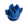 Blue XRC11010-VS spray nozzle with a durable plastic housing and precision metal tip for agricultural applications.