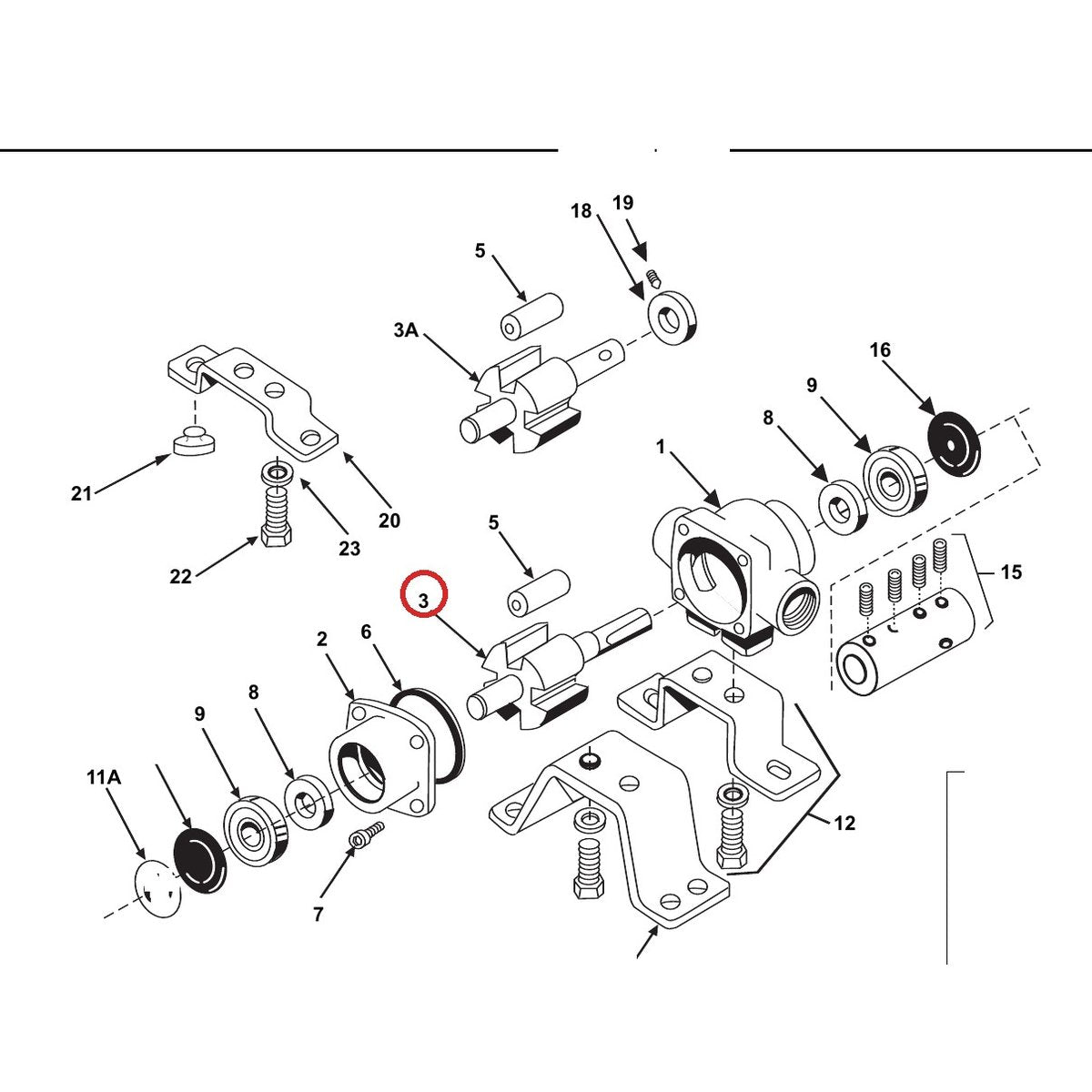 Hypro 0300-4001C — parts diagram, item circled