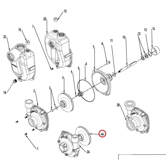Hypro 0403-9100P Impeller-CCW Polyprop — parts diagram, item circled