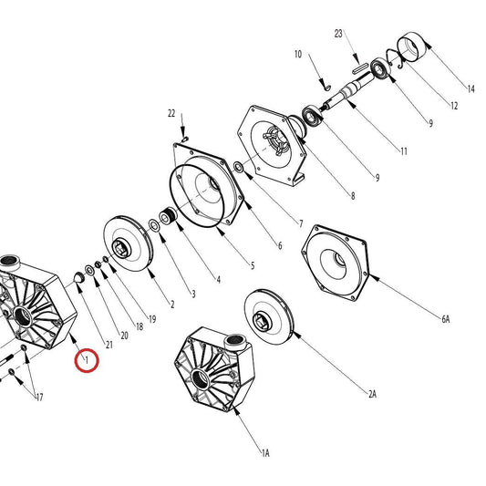 Hypro 0700-9000P Casing-Pump — parts diagram, item circled