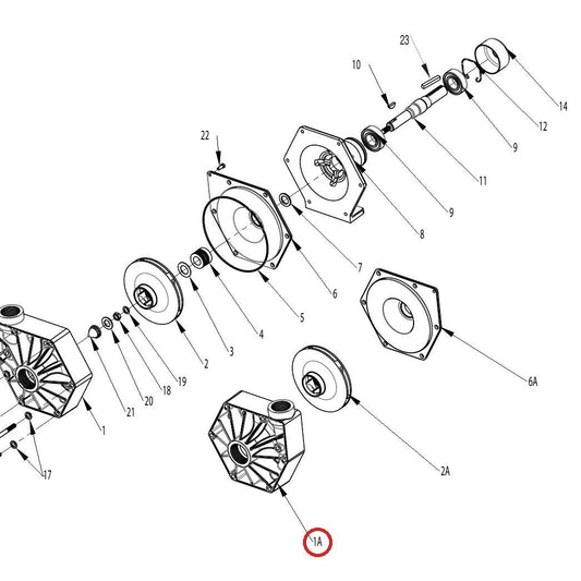 Hypro 0701-9500P Casing-Pump (CCW) — parts diagram, item circled