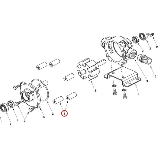 Hypro 1002-0004 Roller - Poly — parts diagram, item circled