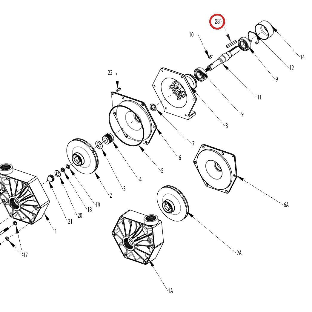 Hypro 1610-0004 Key — parts diagram, item circled