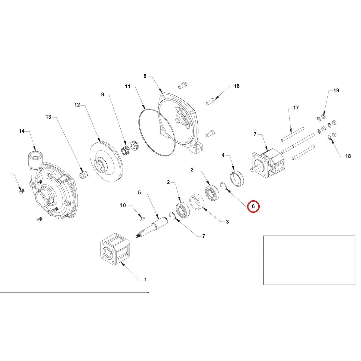 Hypro 1700-0100 Gasket — parts diagram, item circled