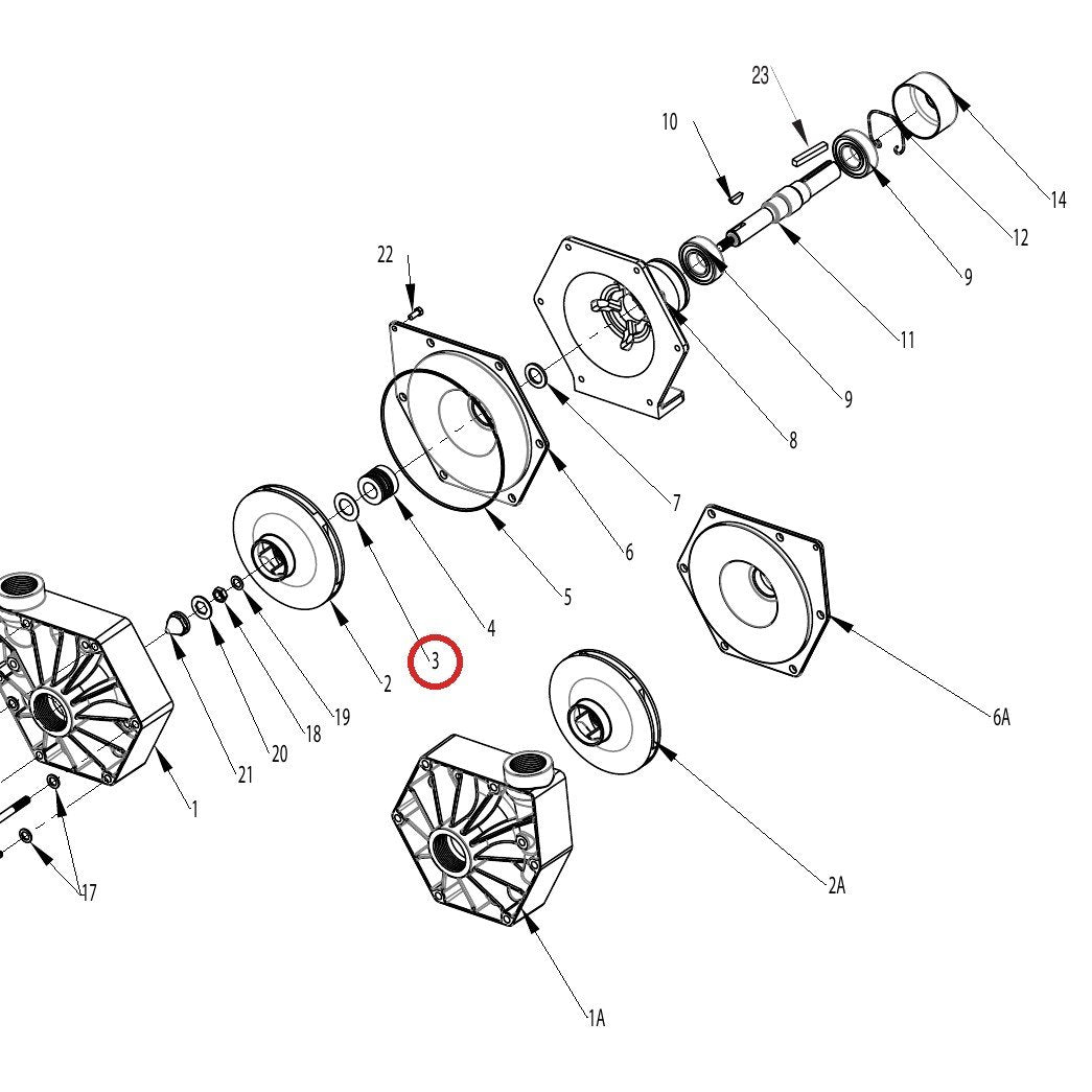 Hypro 1700-0101 Gasket — parts diagram, item circled
