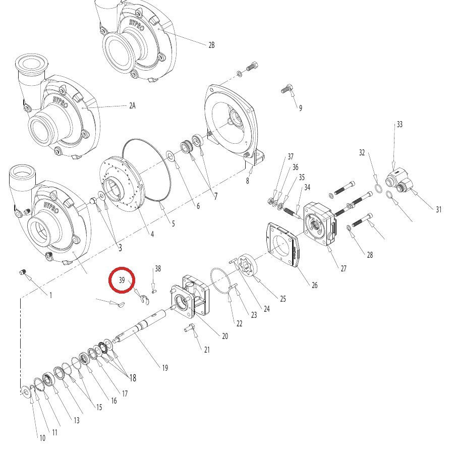 Hypro 1810-0026 Retainer Ring — parts diagram, item circled