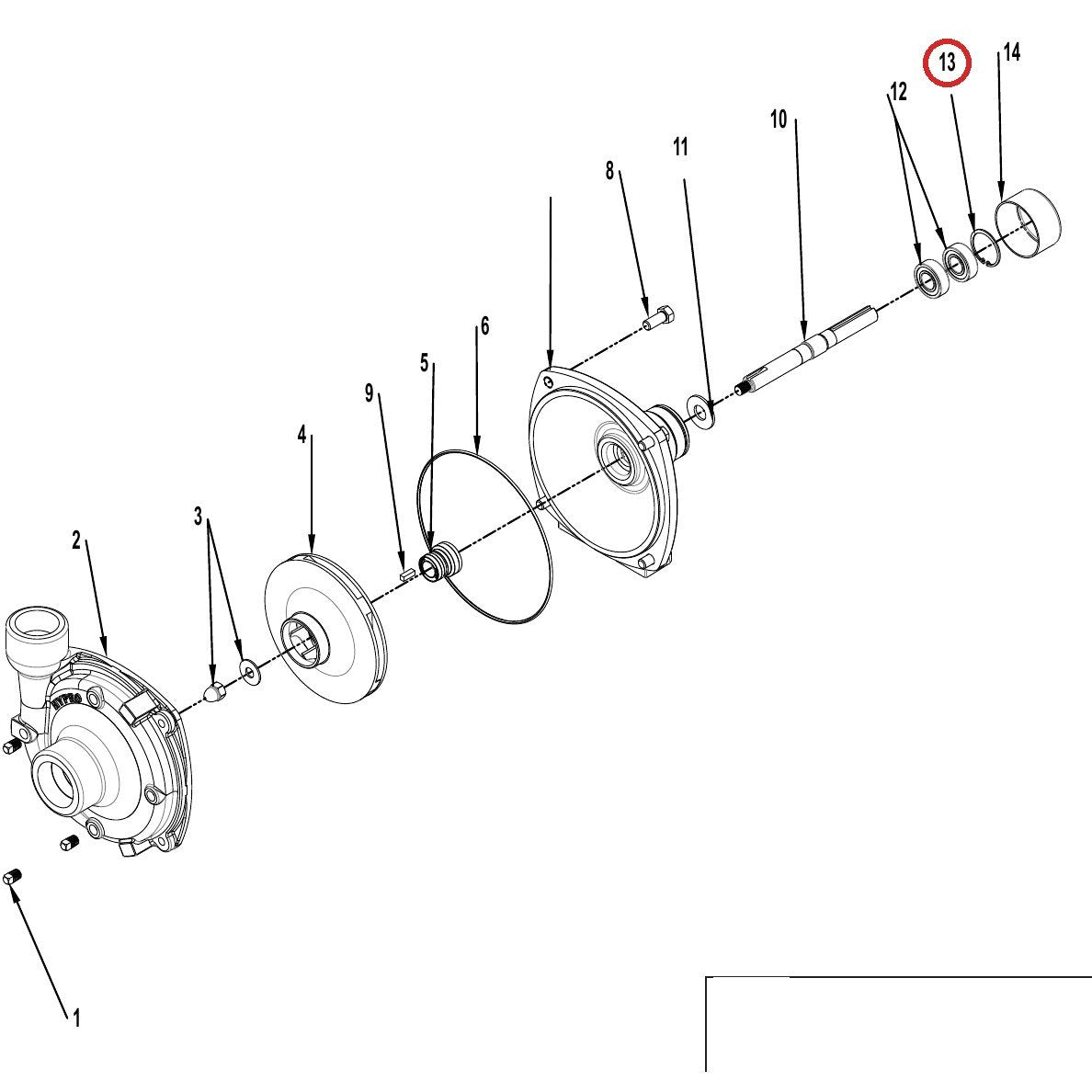 Hypro 1820-0013 Retainer Ring — parts diagram, item circled