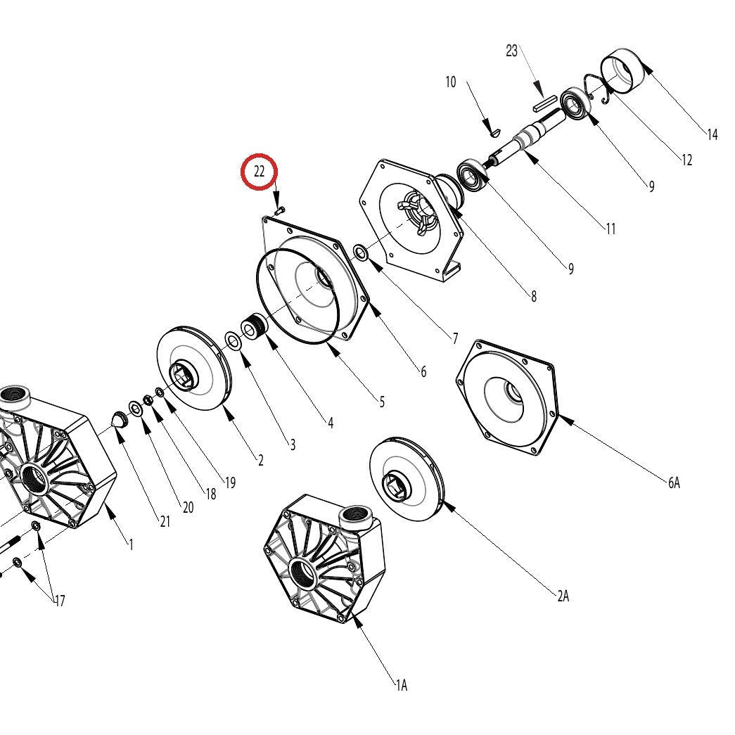 Hypro 2210-0088 Screw-Self Tapping Hex HD — parts diagram, item circled