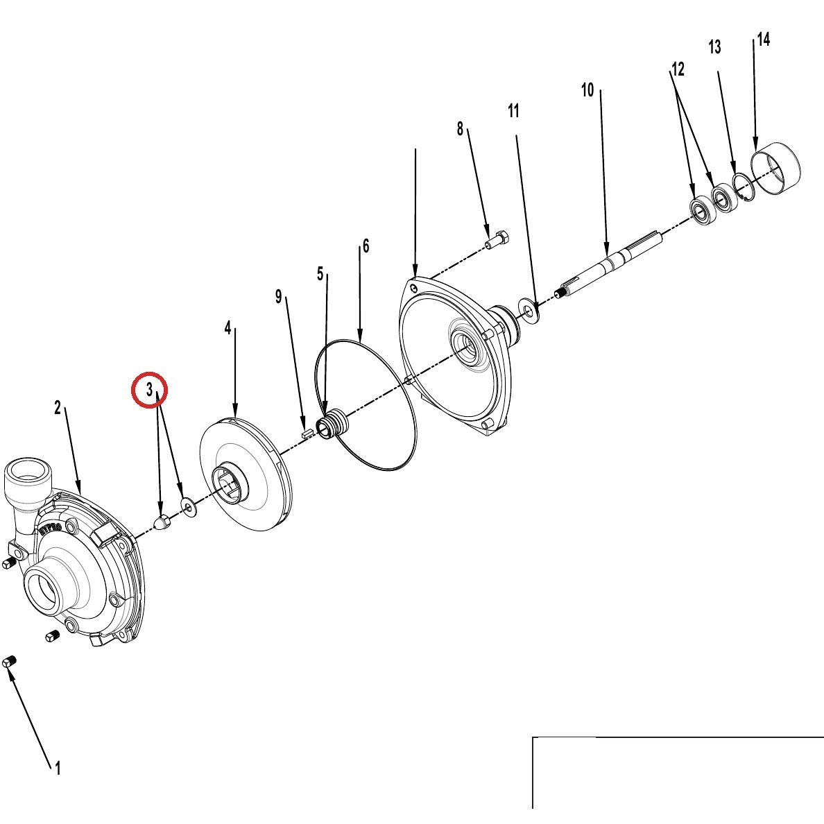 Hypro 3430-0825 Kit Acorn Nut Stainless Steel — parts diagram, item circled
