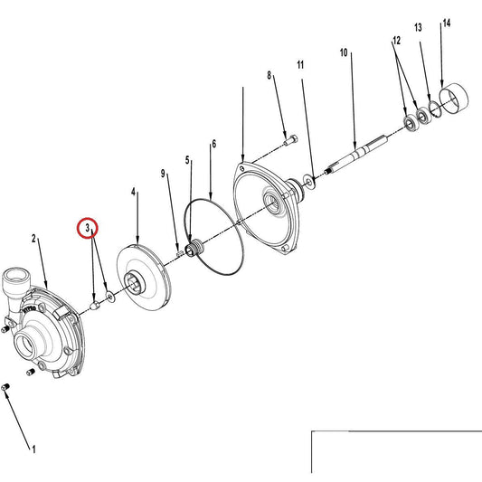 Hypro 3430-0825 Kit Acorn Nut Stainless Steel — parts diagram, item circled