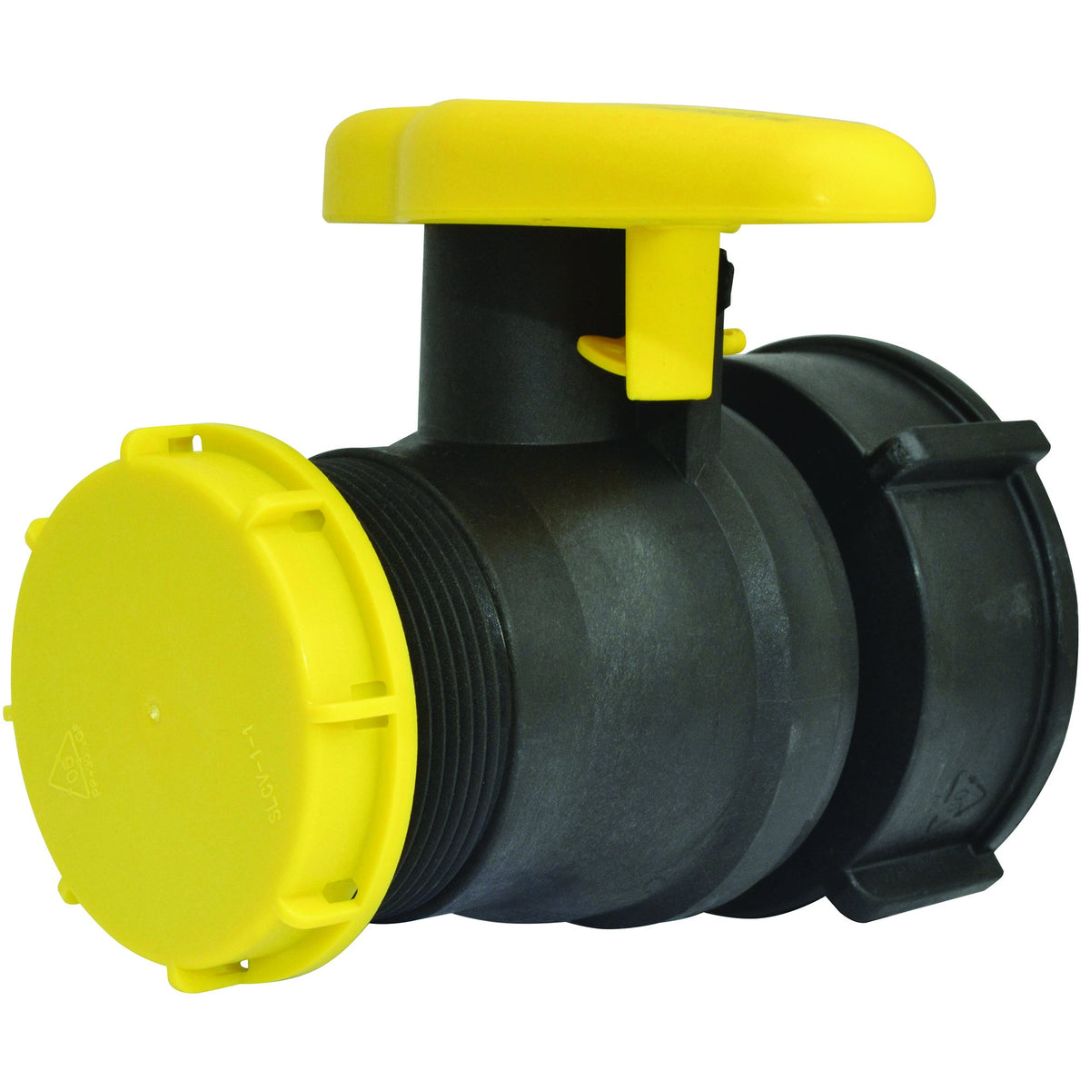 Green Leaf BCMT75 — IBC Valve 2" NPT Viton Seal Yellow Cap 75mm Collar Thread